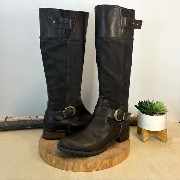 Timberland Earthkeepers | Bethel Tall Boots Dark Brown Leather Suede Buckle 8.5 - Picture 13 of 16